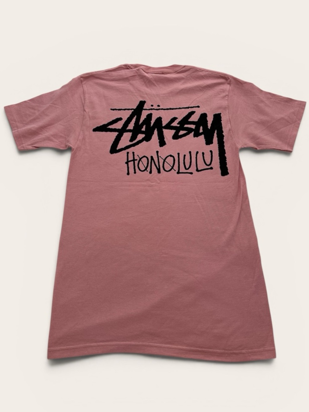 Stüssy Honolulu Chapter Pink Graphic Tee Size Small Cut Tag NWOT